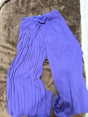 Amazon Purple Pleated Wide-Leg Pants